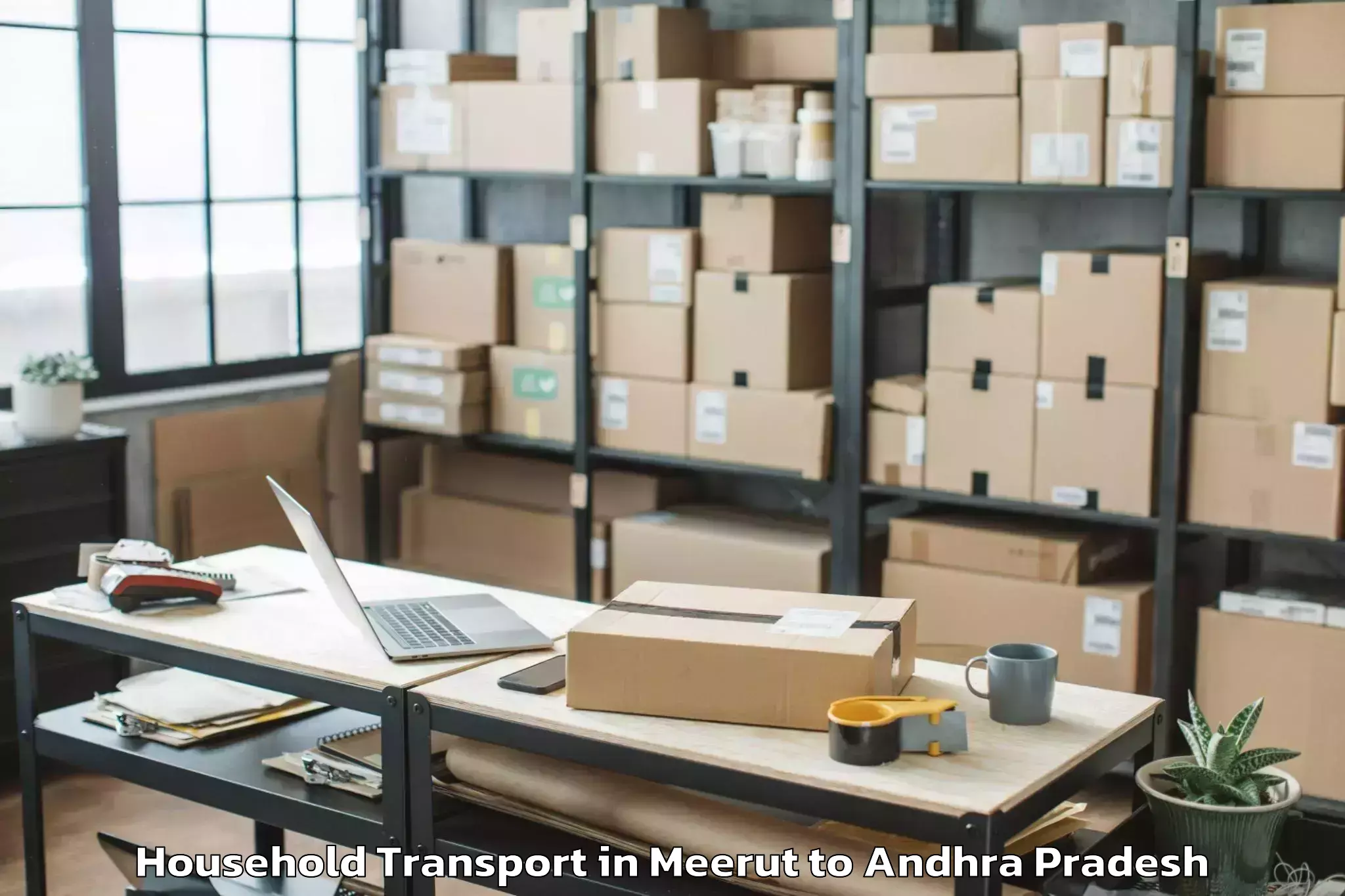 Top Meerut to Kovvur Household Transport Available